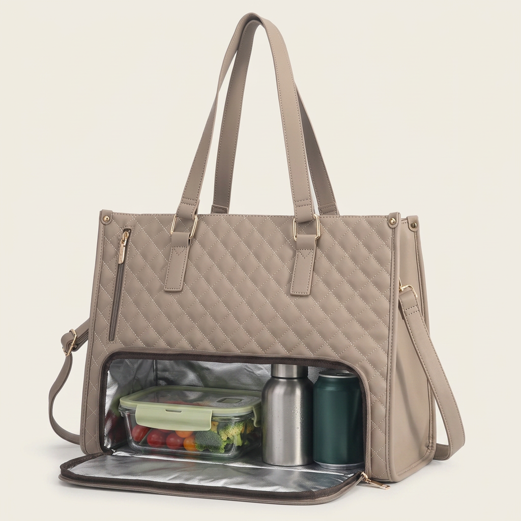 The Atelier Tote insulated compartment